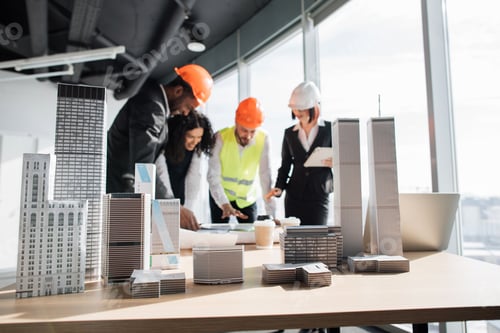 Preview: Focus on architecture design of buildings with residential project maquette