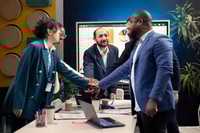 Preview: Company personnel coming together to honor a well done effort