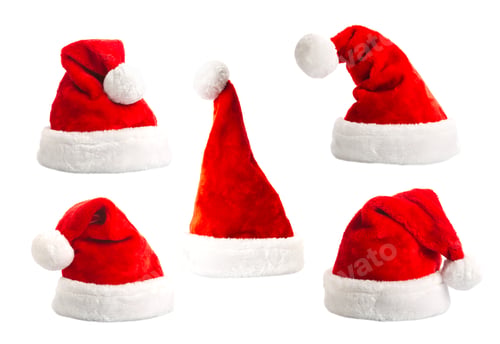 Preview: Set santa hat isolated
