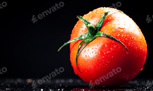 Preview: One ripe tomato on the table.
