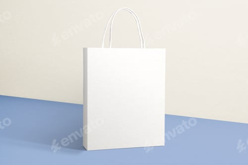 Preview: Paper shopping bag in minimal style with design space