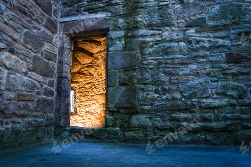 Preview: Lighted dorway to the ancient castle