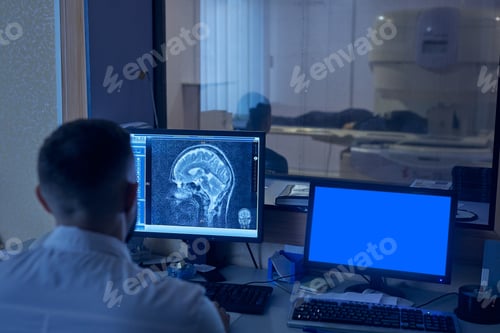 Preview: doctor diagnoses a person using an MRI machine