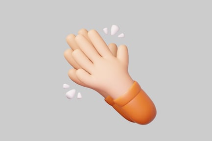 Preview: Open hand with wristband and scattered white objects