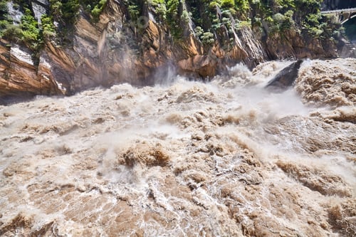 Preview: Turbulent muddy mountain river.