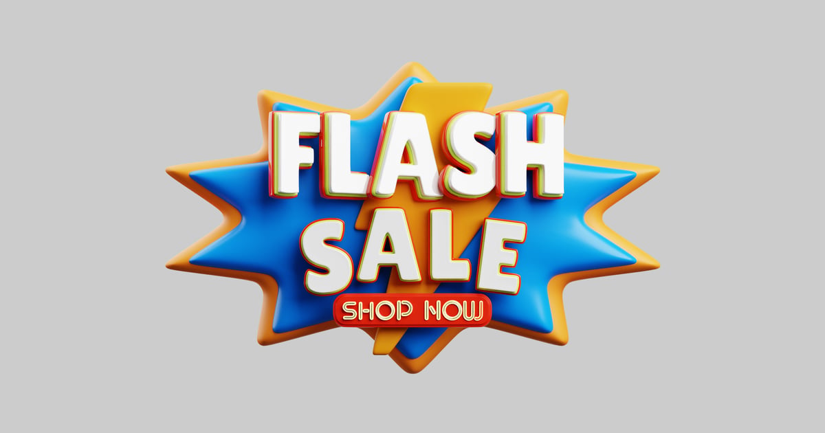 Flash sale promotion with call to action 3D, Incl. advertisement ...