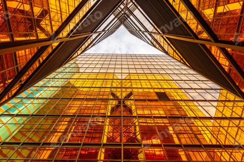 Preview: Golden tall buildings and glass reflections in Hong Kong Island