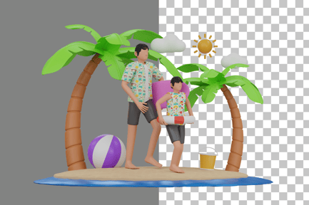 Preview: Beach Vacation 3D Illustration