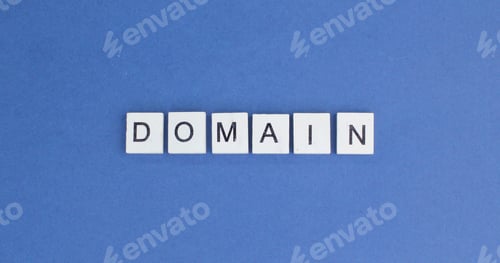 Preview: letters of the alphabet with the word domain.