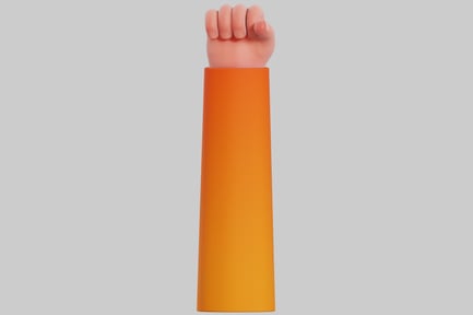 Preview: 3D Cartoon Clenched Fist Gesture