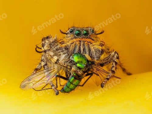 Preview: jumping spider with prey