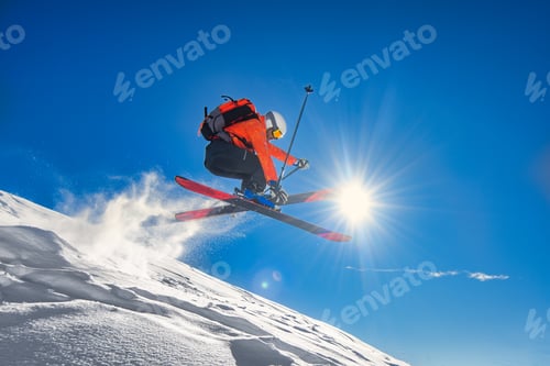 Preview: Free-rider skier during a jump