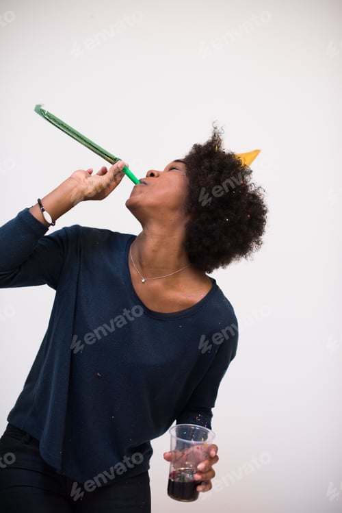 Preview: happy young woman celebrating