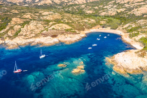 Preview: Aerial view of Corsican rocky coast