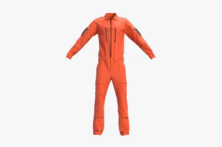 Preview: Orange Pilot Flight Suit with Zipper Details