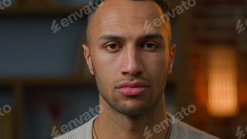 Preview: Portrait adult 30s strong man African American ethnic latino multiracial male businessman freelancer