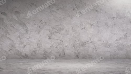 Preview: Grey cement wall room and concrete floor in loft style with stunning gradient light on surface