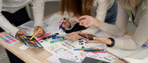 Preview: Brainstorm team of creative web graphic designer planning, Group of mobile phone app developer team