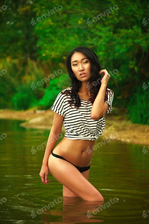 Preview: Beautiful Woman In Underpants At Nature