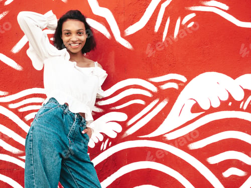 Preview: Portrait of young beautiful black woman