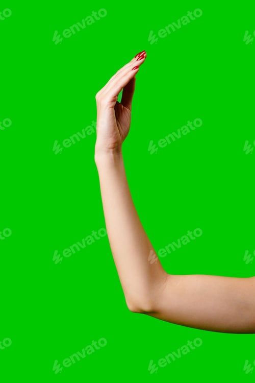 Preview: Womans Arm Hand Sign Raised in the Air