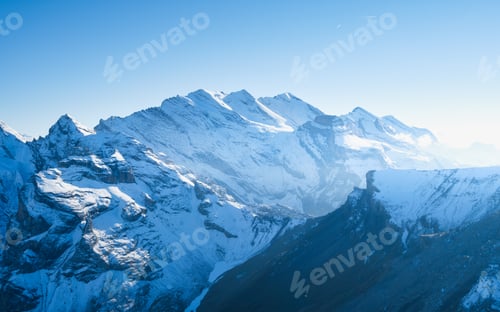 Preview: Mountain scenery in the Swiss Alps. Mountains peaks. Natural landscape.