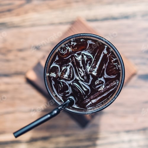 Preview: Get that good coffee feeling. Cold brew iced coffee on wooden table