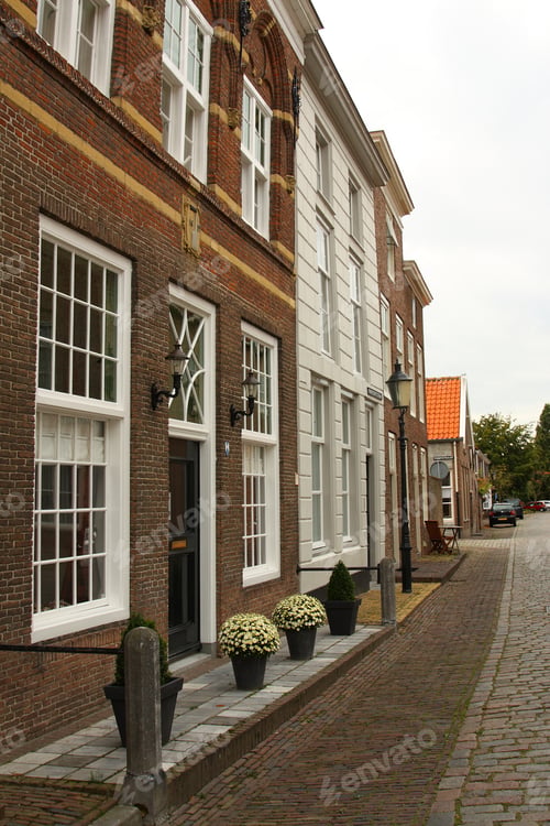 Preview: A typical Dutch street in Heusden. The Netherlands