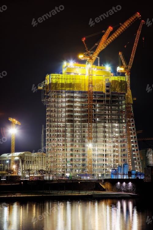 Preview: Construction of the new European Central Bank Headquarters, Frankfurt, Hesse, Germany