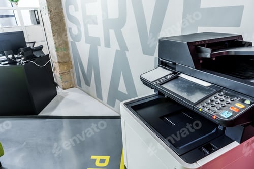 Preview: Multifunction printer equipment for scanning and copy paper in office