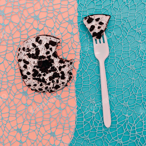 Preview: Minimal design. Donut. Chocolate chips. Love fast food Creative