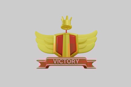 Preview: Victory badge with crown and wings