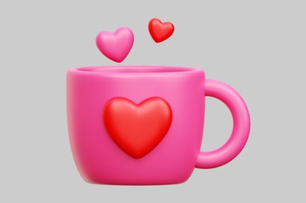 Preview: Share Love With A Cute Pink Mug And Hearts