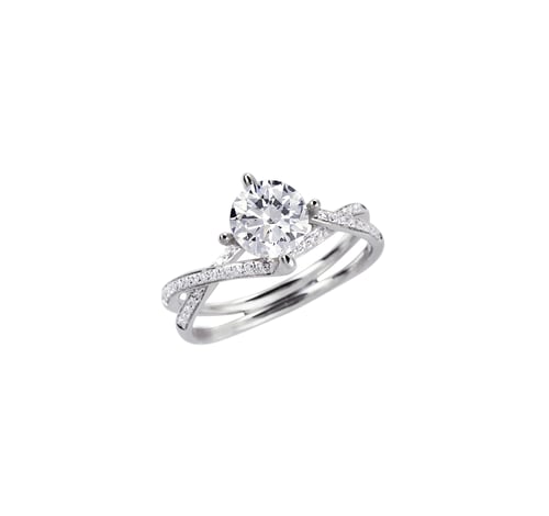 Preview: Diamond solitaire engagement wedding ring