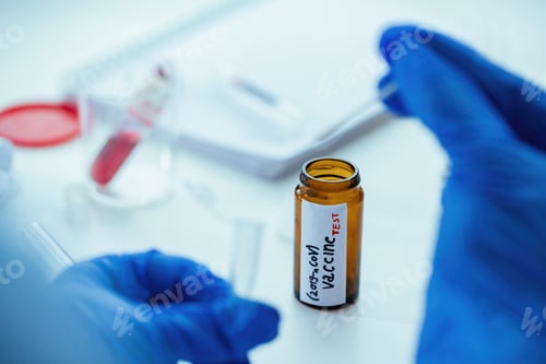 Preview: Close-up of scientist working on discovery for coronavirus vaccine.