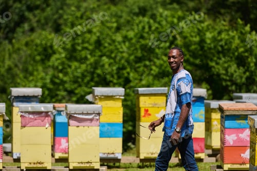 Preview: African American Teenager Exploring Small Beekeeping Businesses in Traditional Sudanese Attire