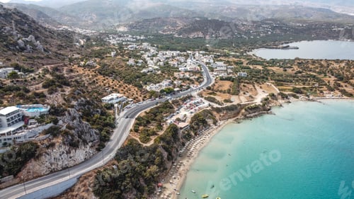 Preview: Aerial view of an island surrounded by a tranquil sea