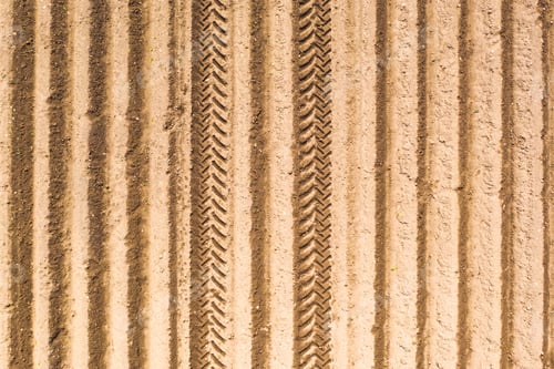 Preview: Plowed field in rural area. Landscape of agricultural fields