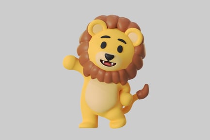 Preview: Cartoon friendly lion character