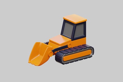 Preview: Compact tracked construction vehicle with front bucket