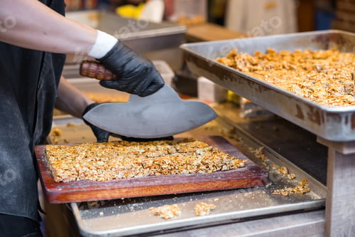 Preview: Asian Market Vendor Selling Peanut Candy Snacks