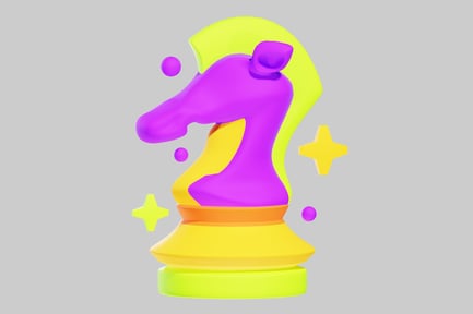 Preview: Abstract knight chess piece.