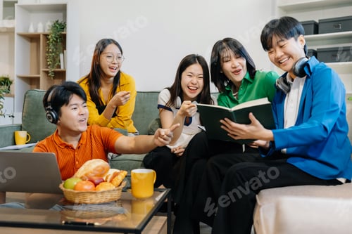 Preview: Lifestyle people. happy people of college students excited overjoyed examination results