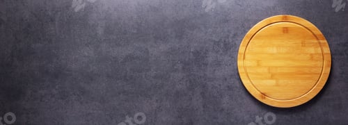 Preview: Pizza or bread cutting board for homemade baking on table. Food recipe concept at stone background