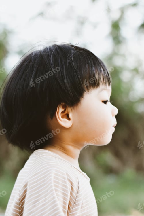 Preview: Close up portrait Asian cute baby boy