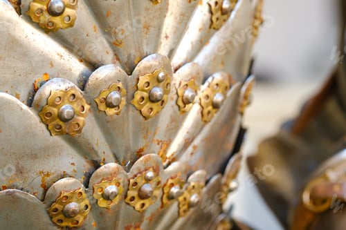 Preview: Parts of ancient knight's armor.A medieval concept.Metallic texture