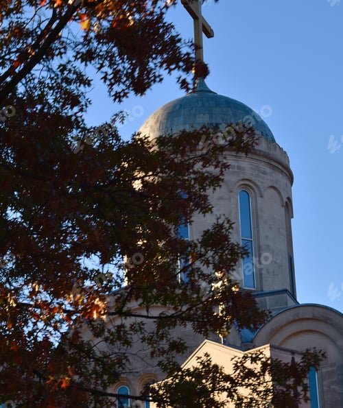 Preview: Church in Washington DC through the fall foliage
