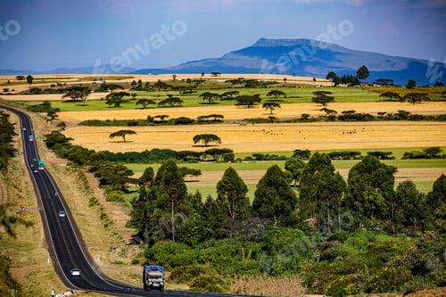 Preview: Kenya Highway Road Tarmac Plants Vegetation Great rift Valley East Africa Landscape