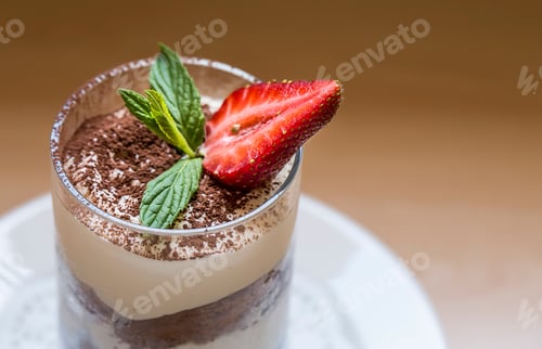 Preview: Strawberry desserts. The season of berries. Tiramisu with strawberries. The view from the top.