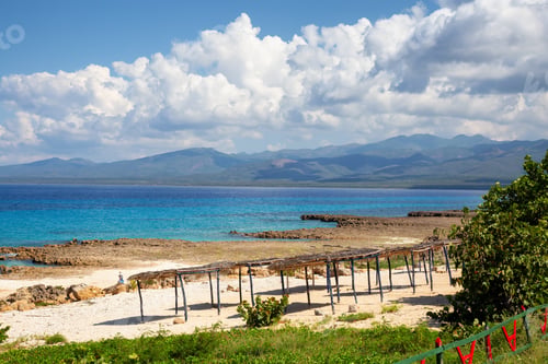 Preview: View of the Ocean Shore at the Caribbean Sea during a sunny summer day. Cuba